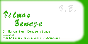 vilmos bencze business card